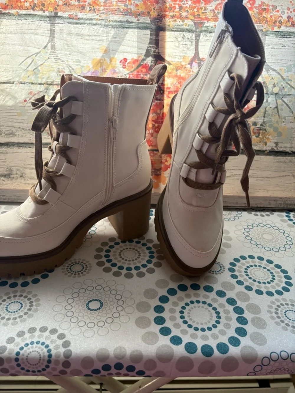 NEW-9  Lace-Up Zipper 3”heel   Ankle Boots - Y2K festival Bohemian